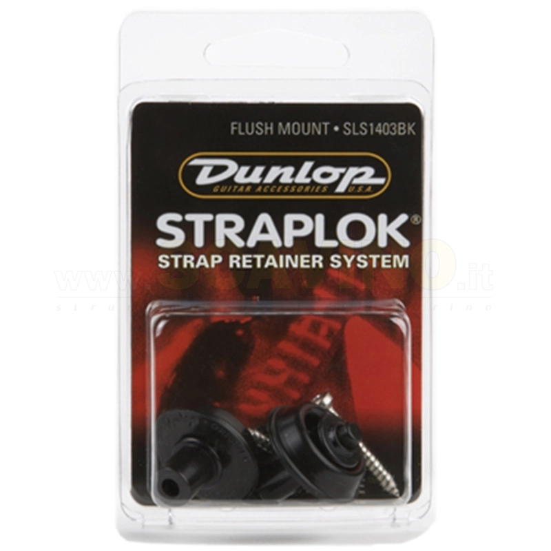 Dunlop SLS1403BK Straplok Flush Mount Strap Retainer System, Black