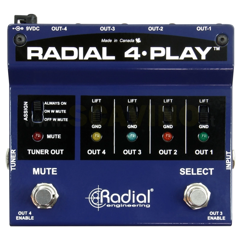 Radial 4-Play direct box - d.i. - splitter