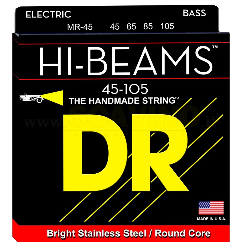 DR MR-45 Set Corde per Basso a 4 Corde - 045/105 Hi-Beams