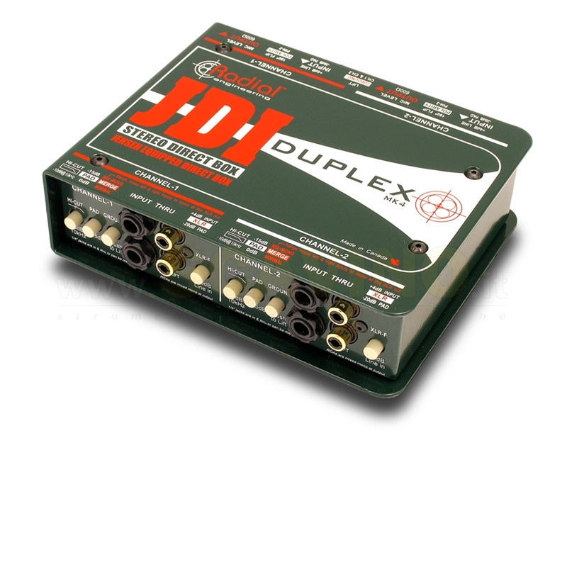 Radial JDI Duplex Direct Box passivo a 2 canali con trasformatori Jensen