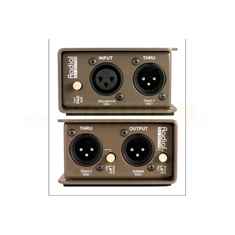 RADIAL JS 2 Splitter 2 canali Microfonici