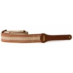 Taylor Tracolla Academy Strap,Wht/Brn,Jacquard Cotton,2"