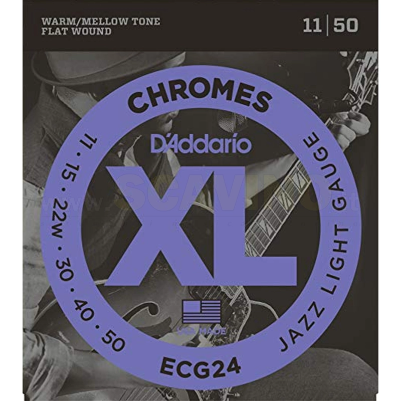 D'Addario ECG24 Muta Corde Chitarra Elettrica Flat 11-50