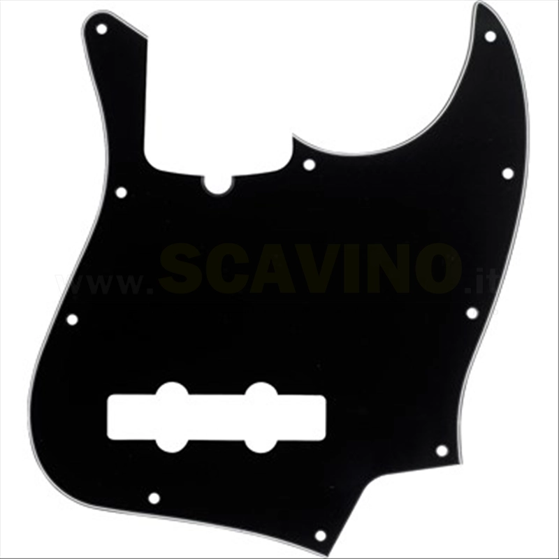 Fender Pickguard, Jazz Bass®, 10-Hole Mount (with Truss Rod Notch), B/W/B, 3-Ply