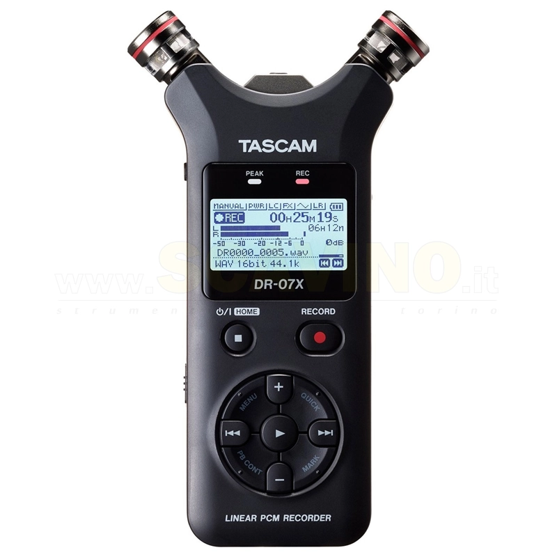Tascam DR07x Registratore Digitale con Microfono Stereo
