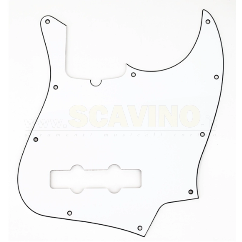 Fender Pickguard, Jazz Bass®, 10-Hole Mount (with Truss Rod Notch), W/B/W, 3-Ply
