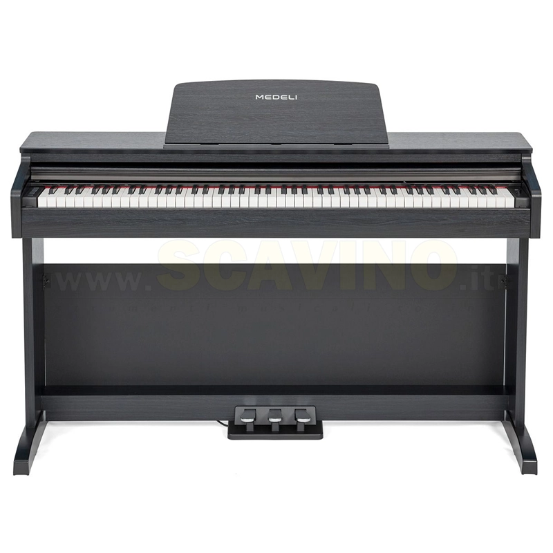 Medeli DP260 Nero pianoforte digitale completo di mobile e tre pedali