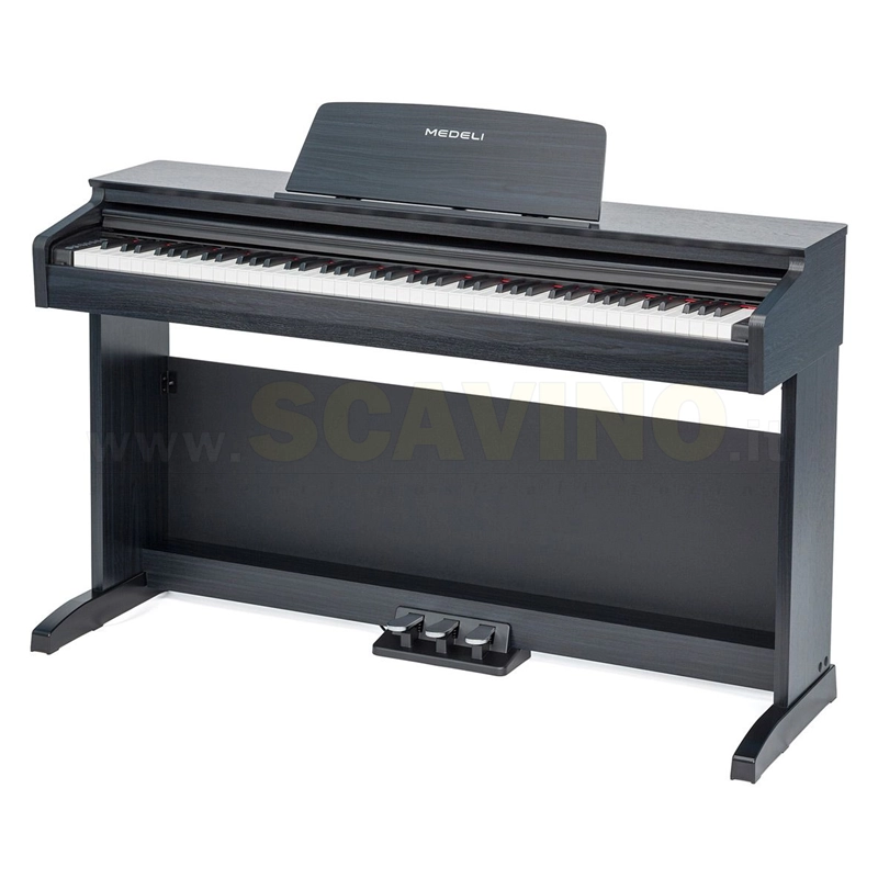 Medeli DP260 Nero pianoforte digitale completo di mobile e tre pedali