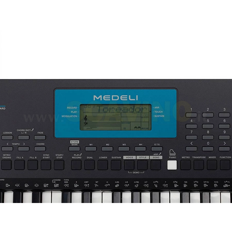 Medeli M211K tastiera 61 tasti dinamici, 580 suoni, 200 stili