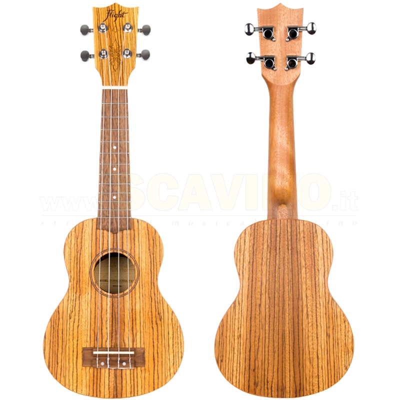 Flight DUS322 Ukulele Soprano in legno zebrano