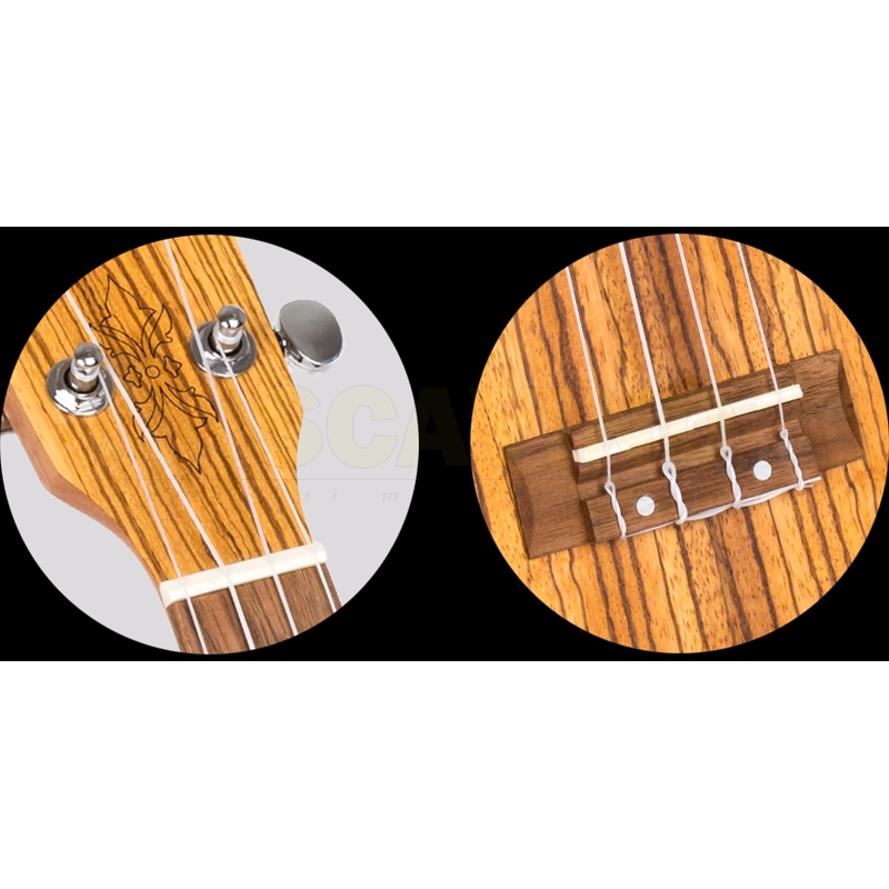 Flight DUS322 Ukulele Soprano in legno zebrano