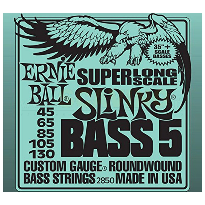 Ernie Ball 2850 - 5 corde Steel Super Slinky Bass cm.135