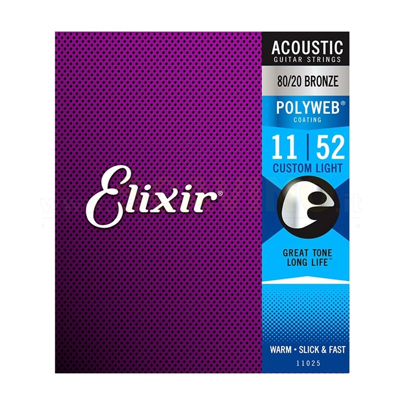 Elixir 11025 Acoustic 80/20 Bronze Polyweb 11-52