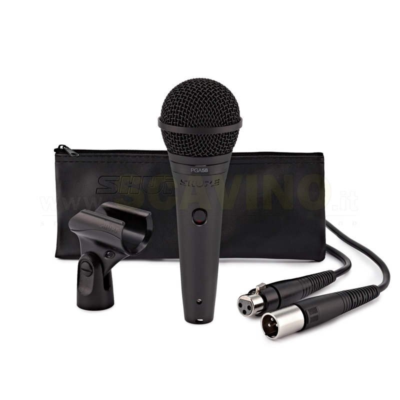 Shure PGA58 XLR Microfono Dinamico per Voce completo di cavo XLR XLR