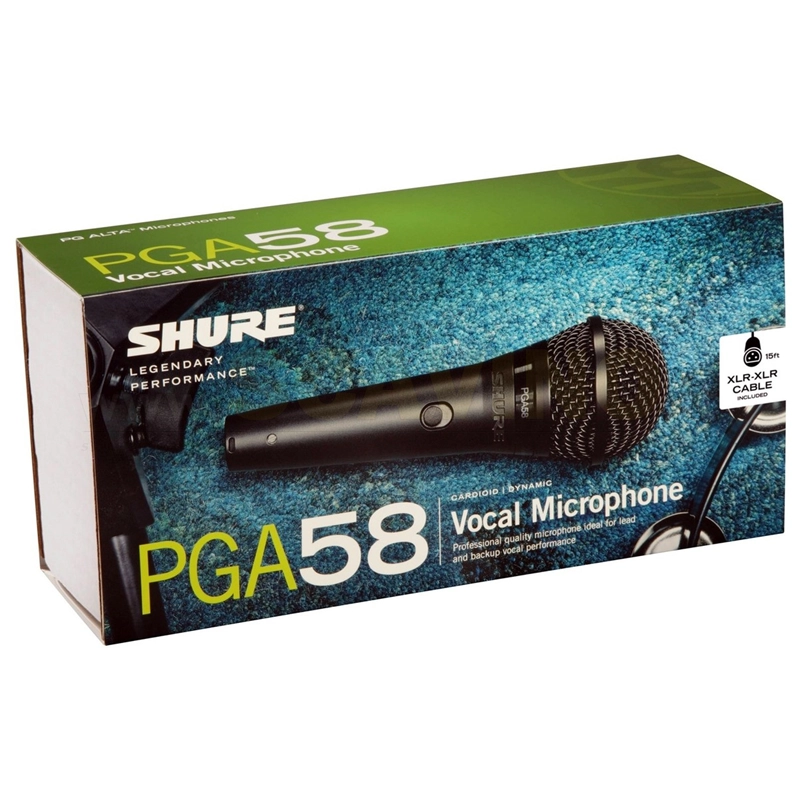 Shure PGA58 XLR Microfono Dinamico per Voce completo di cavo XLR XLR