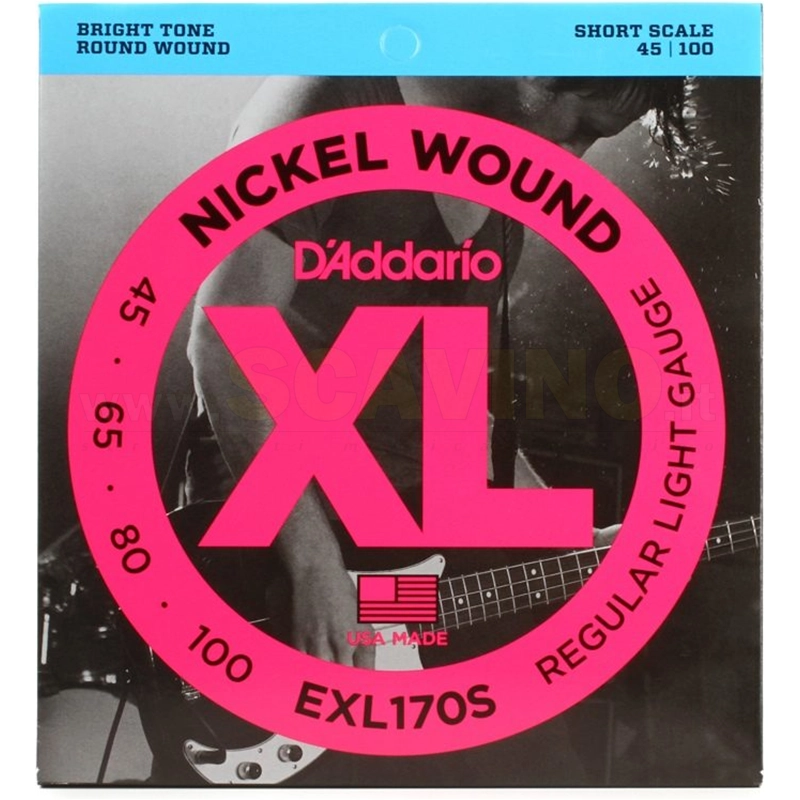 D'Addario EXL170SL Set Corde per Basso Scala Lunga 045-100