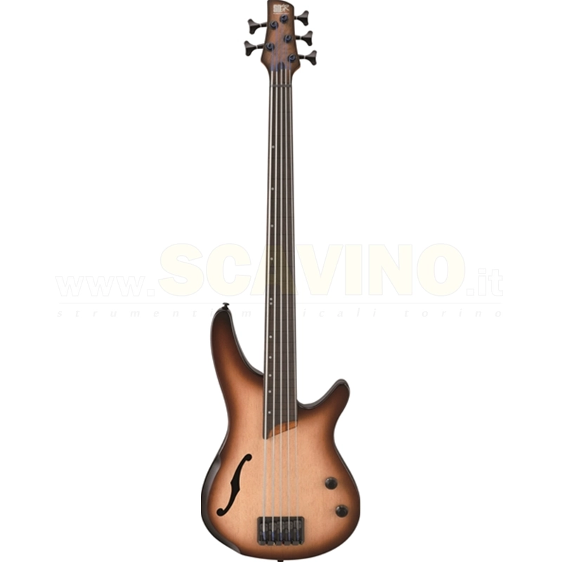 Ibanez SRH505FNNF Basso Freetless 5 corde finitura Natural Browned Burst Flat