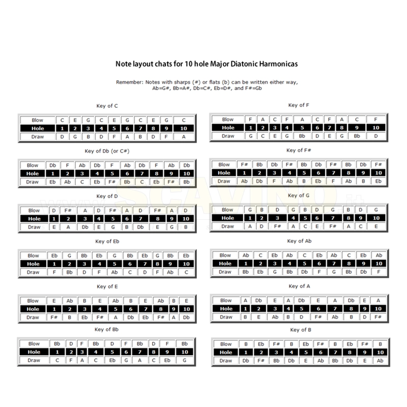 Hohner 1896-20 A Armonica Marine Band in La