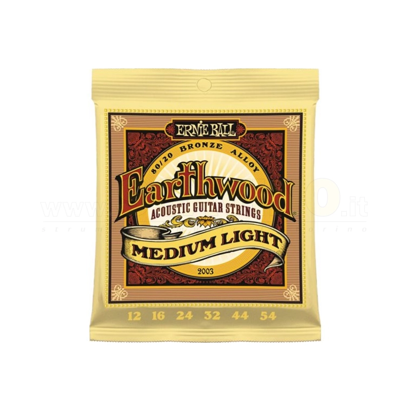 Ernie Ball 2003 Earthwood Medium Light 12-54 Muta per Chitarra Acustica