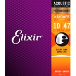 Elixir16152 Nanoweb Acoustic Phosphor Bronze Chitarra Acustica 12 corde 10/47