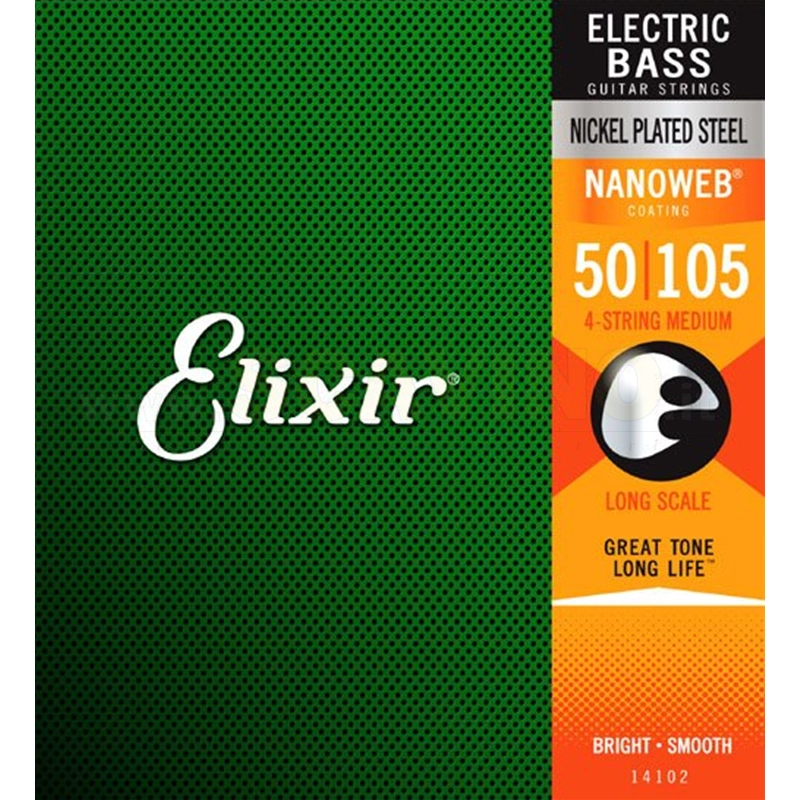 Elixir 14102 Electric Bass Nickel Plated Steel Nanoweb 50-105