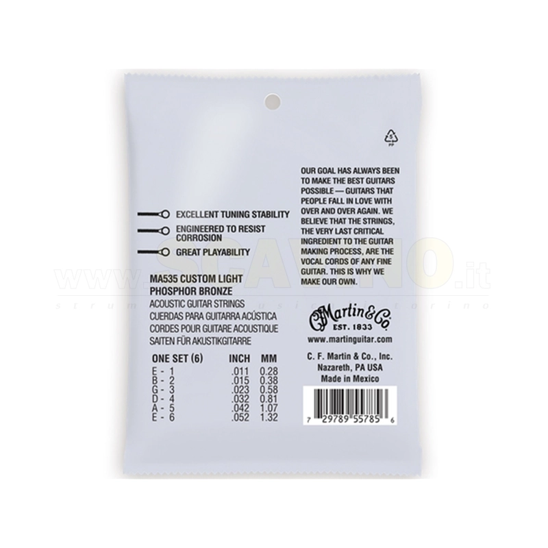 Martin & Co. MA535 Custum Light Fosforo 11-52