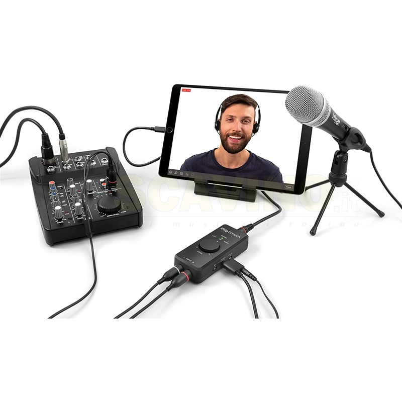 IK Multimedia iRig Stream - Interfaccia audio per streaming iOS, Android e Mac/PC