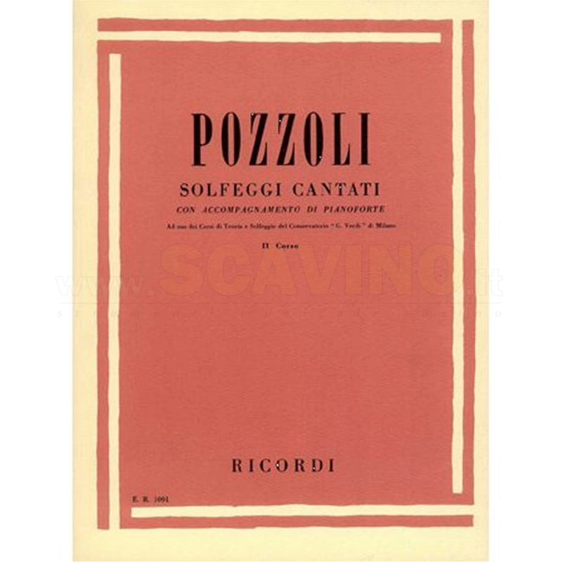 POZZOLI. Solfeggi Cantati con accompagnamento di pianoforte. I corso.