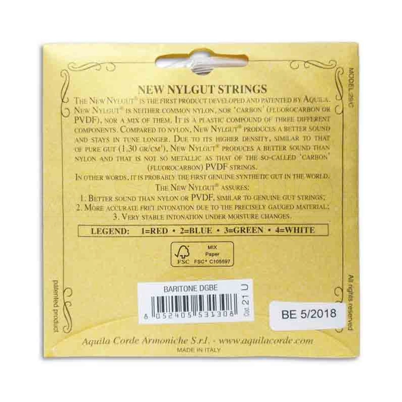 Aquila 21U Set Corde Ukulele Baritono Low D