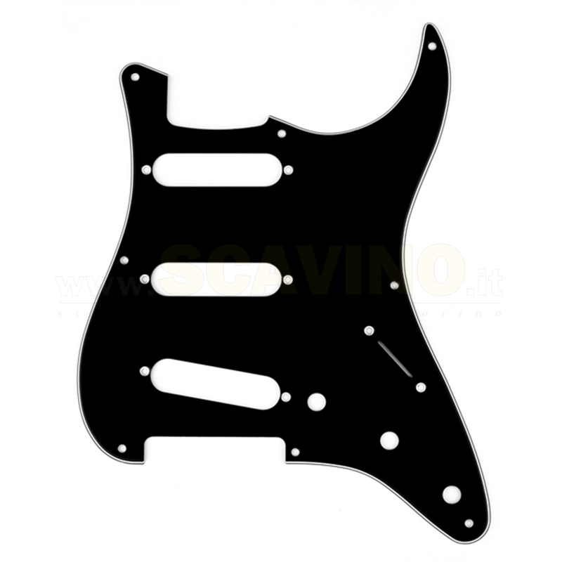 Fender Pickguard, Stratocaster® S/S/S, 8-Hole Mount, Black, 3-Ply 0991358000