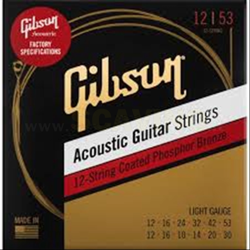Gibson SAG-PB12L  Corde per Chitarra Acustica 12-corde Phosphor Bronze