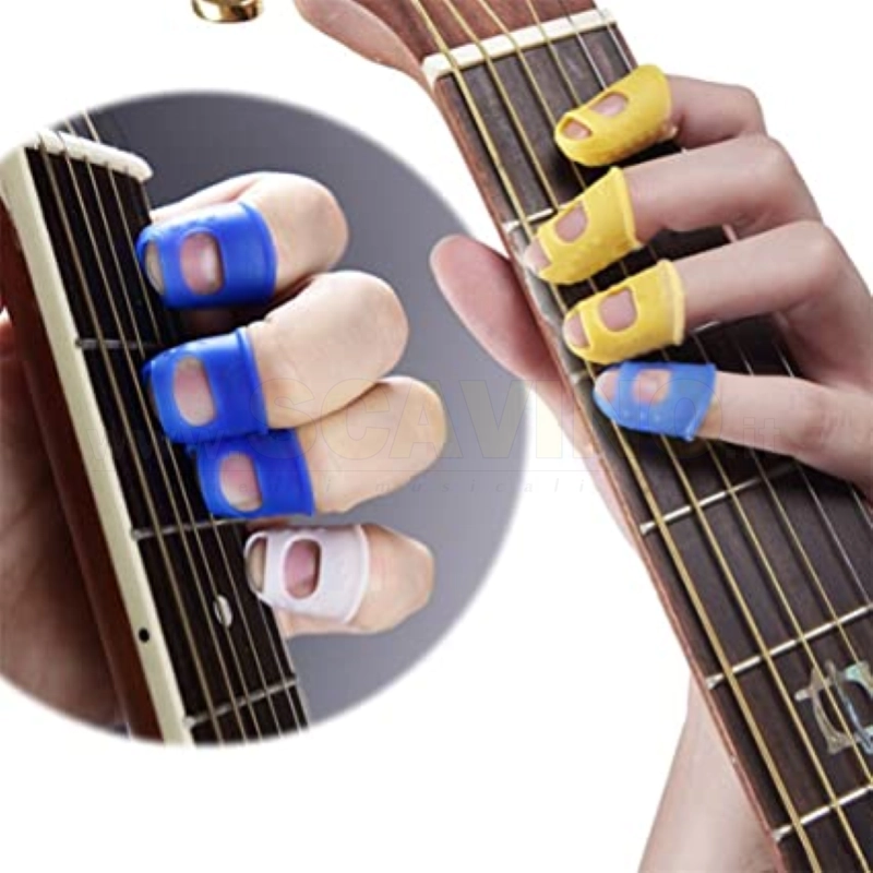 Protezione dita mano sinistra in silicone per chitarra