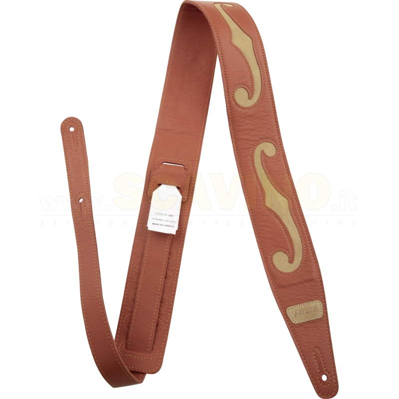 Gretsch Gretsch® F-Holes Leather Straps, Orange and Tan Straps Tracolla in pelle
