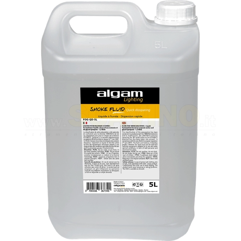 Algam Lighting FOG-QD-5L Liquido Fumo Dispersione Rapida Effetto CO2 5L