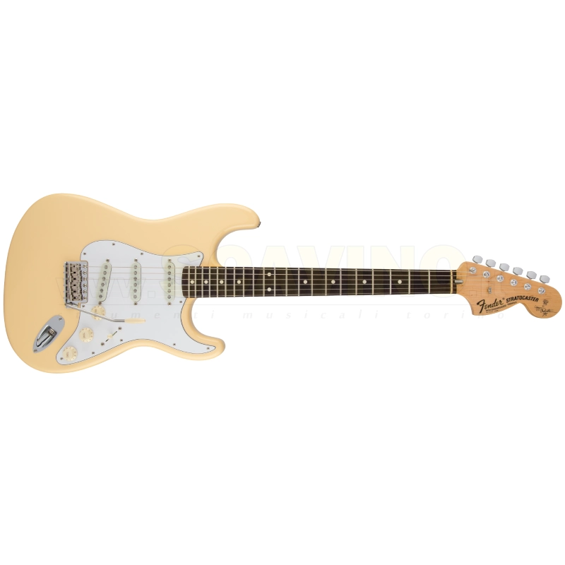 Fender Yngwie Malmsteen Stratocaster® Electric Guitars Yngwie Malmsteen Stratocaster®, Scalloped Rosewood Fingerboard, Vintage White 107110841
