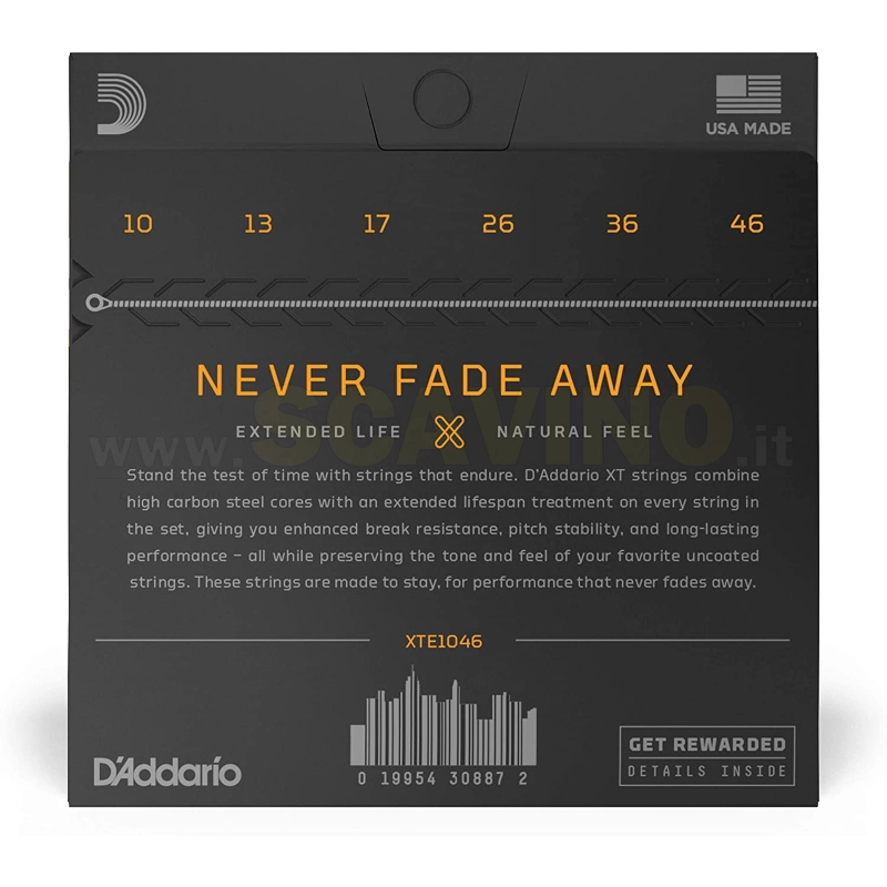 D'Addario XTE1046 Nickel Carbon Corde Chitarra Elettrica 10-46
