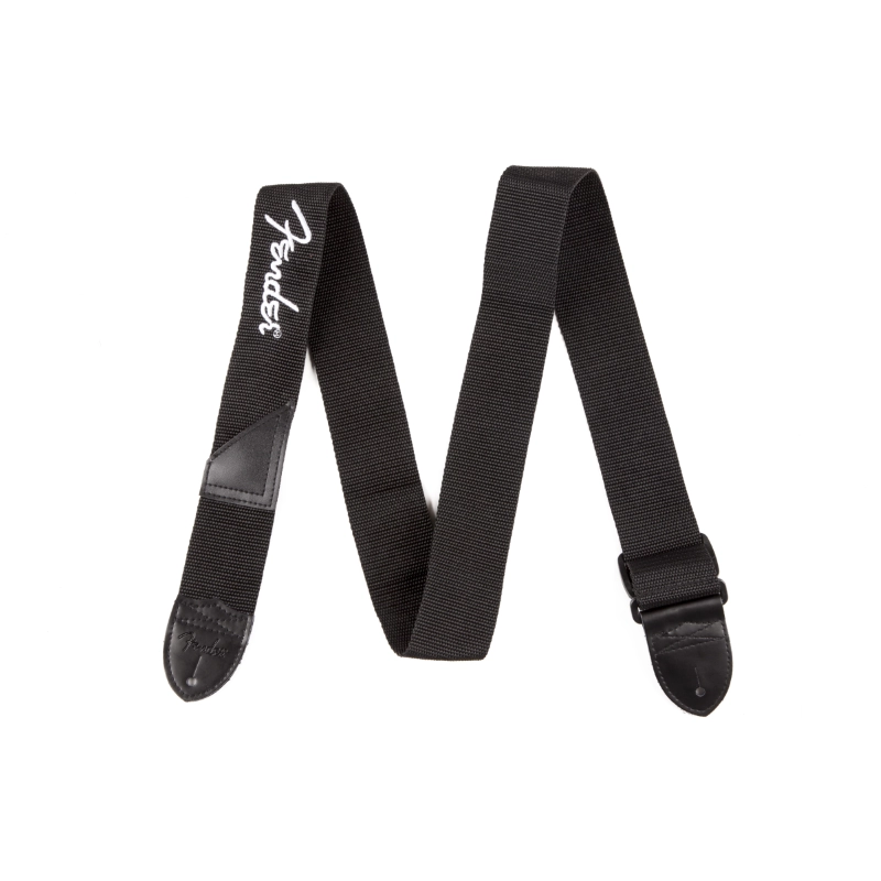 FENDER® BLACK POLYESTER LOGO STRAPS