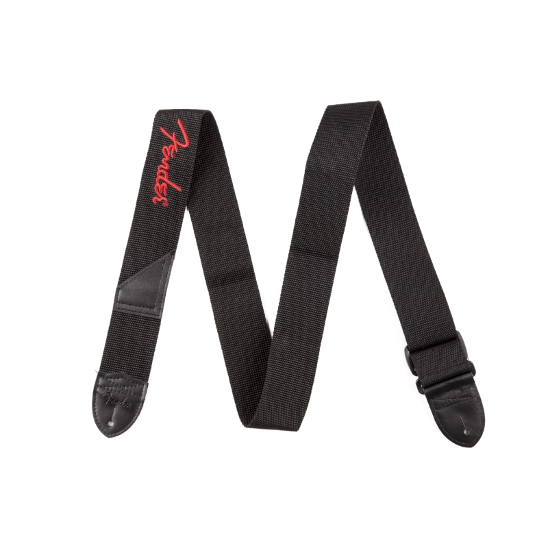FENDER® BLACK POLYESTER LOGO STRAPS