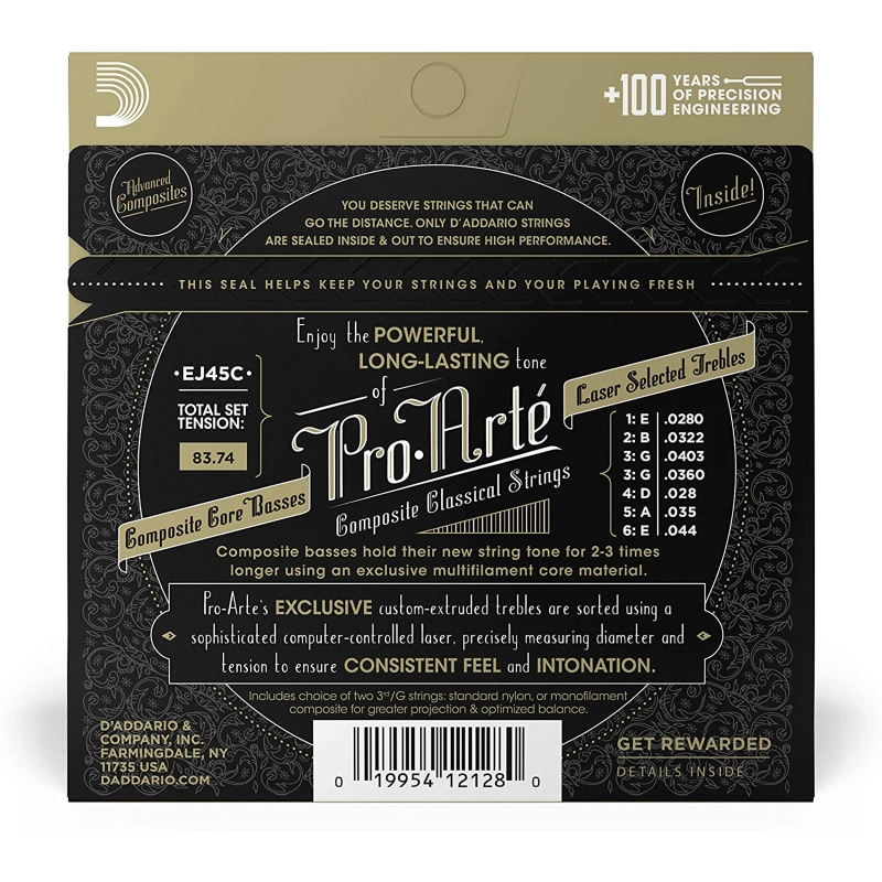 D'Addario EJ45C Set Corde Composite per chitarra classica