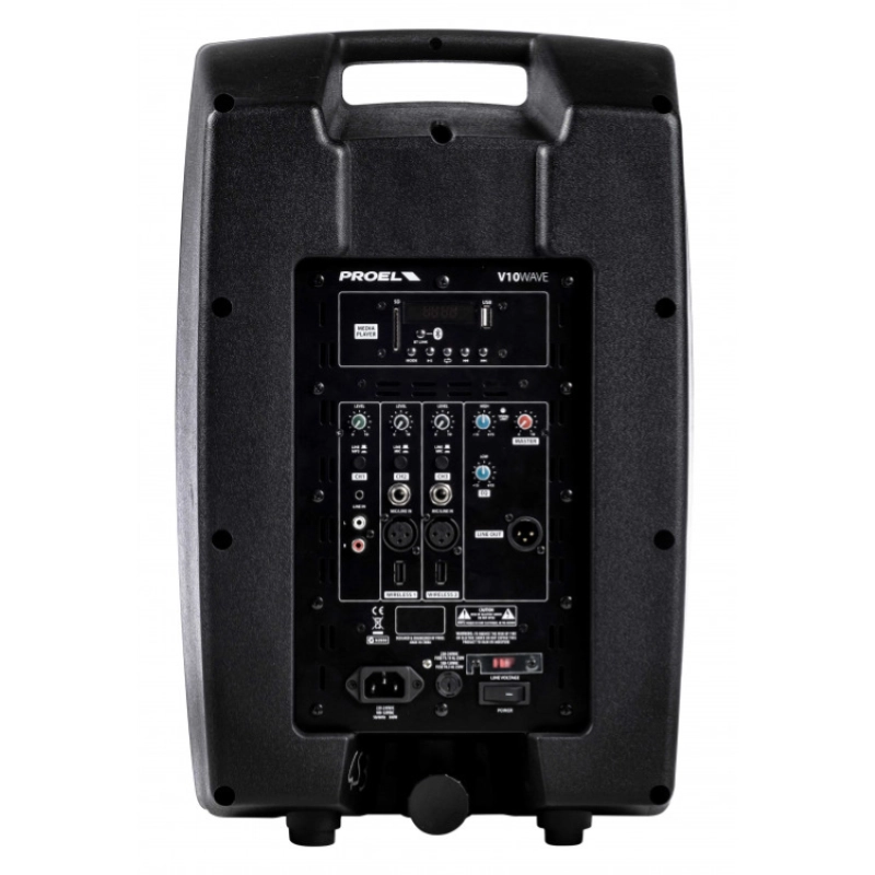 Proel V10WAVE Diffusore a 2 vie bi-amplificato con mixer a 3 canali e MEDIA PLAYER