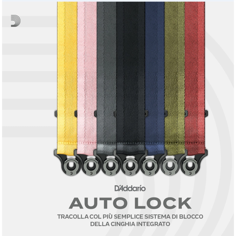 D'addario Tracolla Auto Lock Black mm.50, 50BAL00