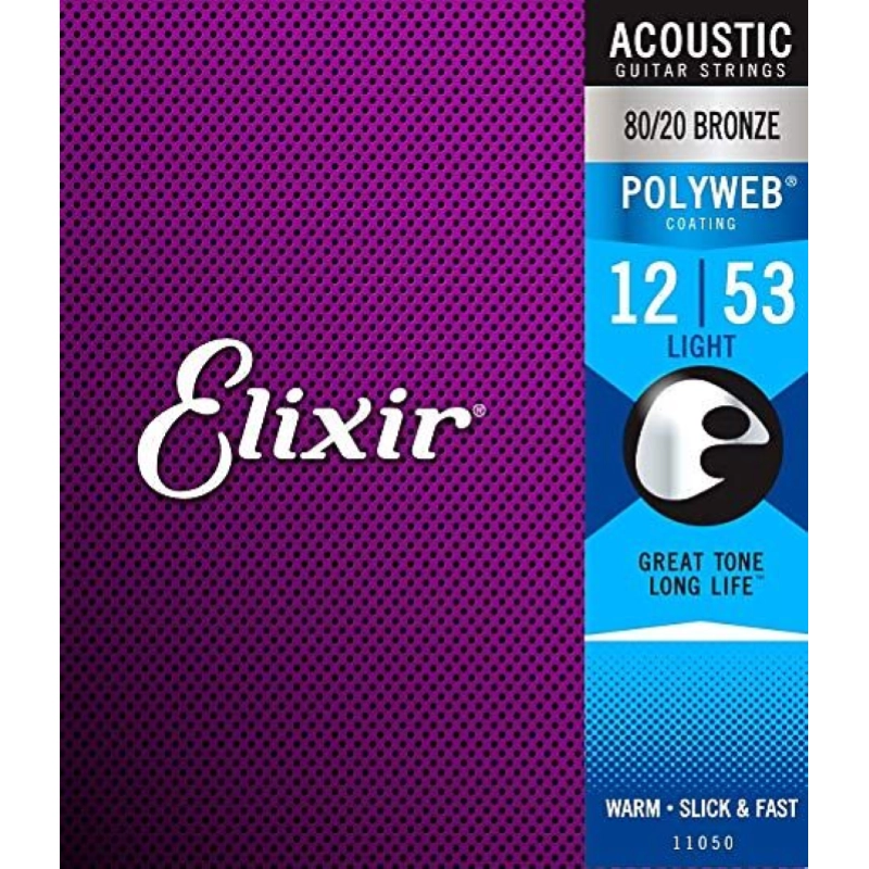 Elixir 11050 Acoustic 80/20 Bronze Polyweb 12/53