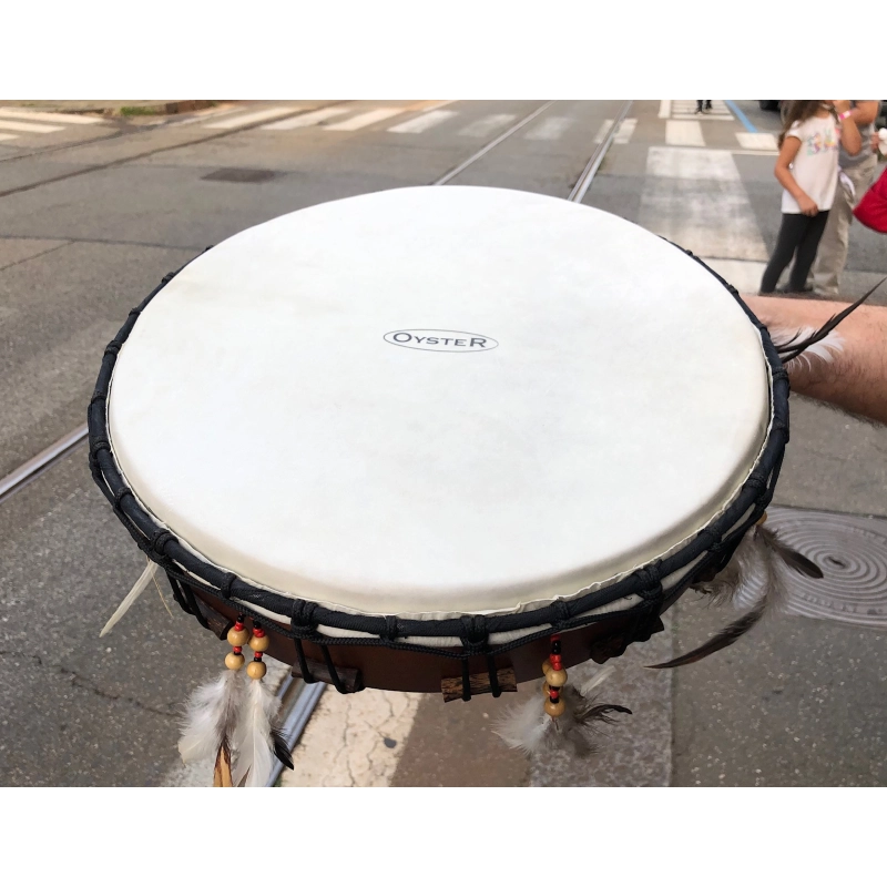 OYSTER TAMBURO Sciamano REBANA-XXL LEGNO E PELLE BUFALO cm.40