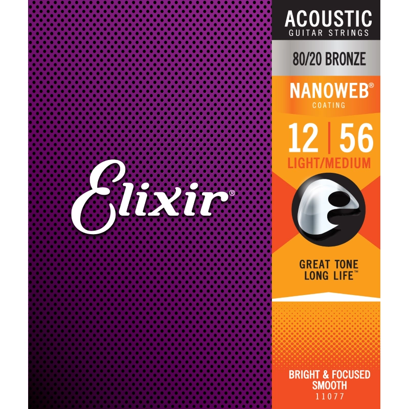 Elixir11077 Nanoweb 12-56 Acoustic Bronze