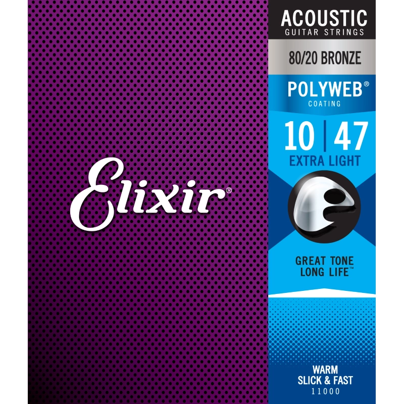 Elixir 11000 Acoustic 80/20 Bronze Polyweb 10/47
