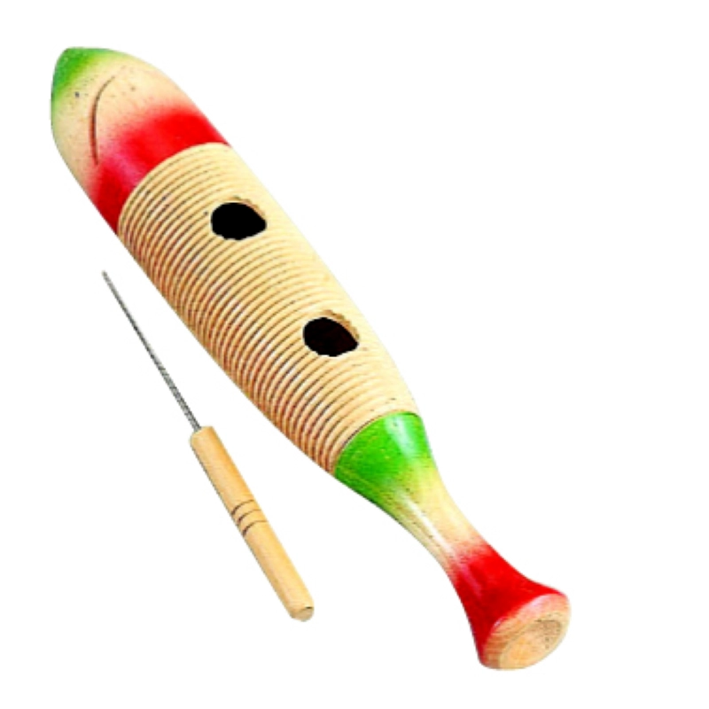 PEACE RH41 Guiro stilizzato a forma di pesce in Legno con battente