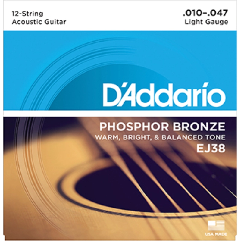 D'addario EJ38 Corde Chitarra 12 corde Bronzo Fosforoso 10-47