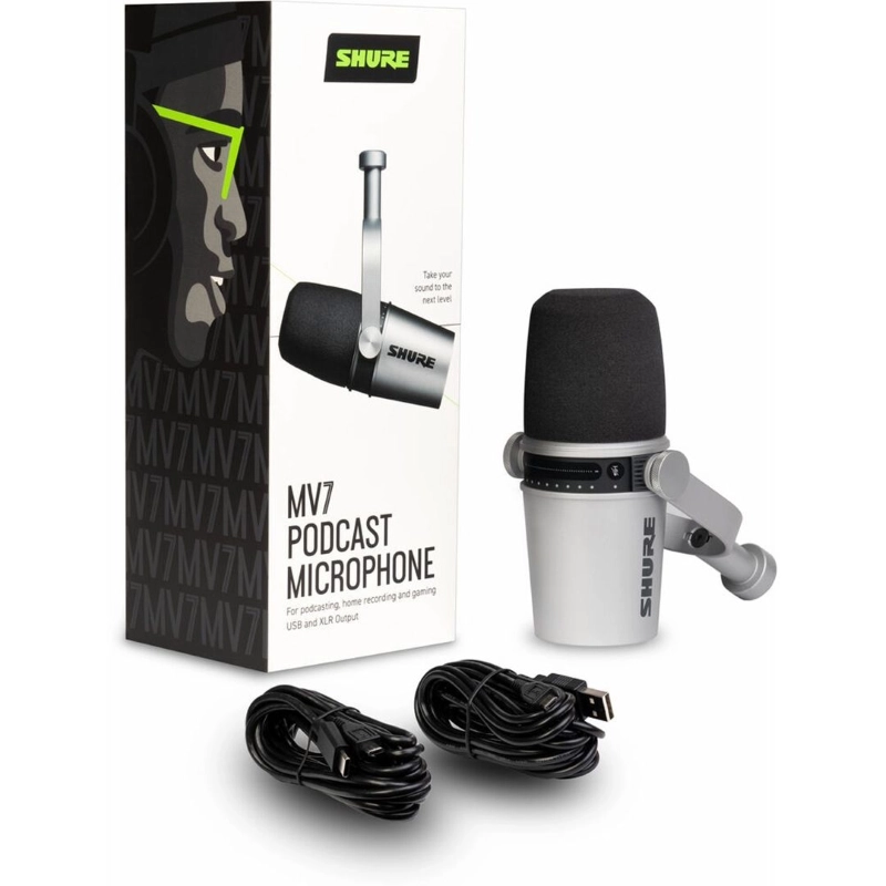 Shure MV7S Microfono a dinamico USB e XLR Silver