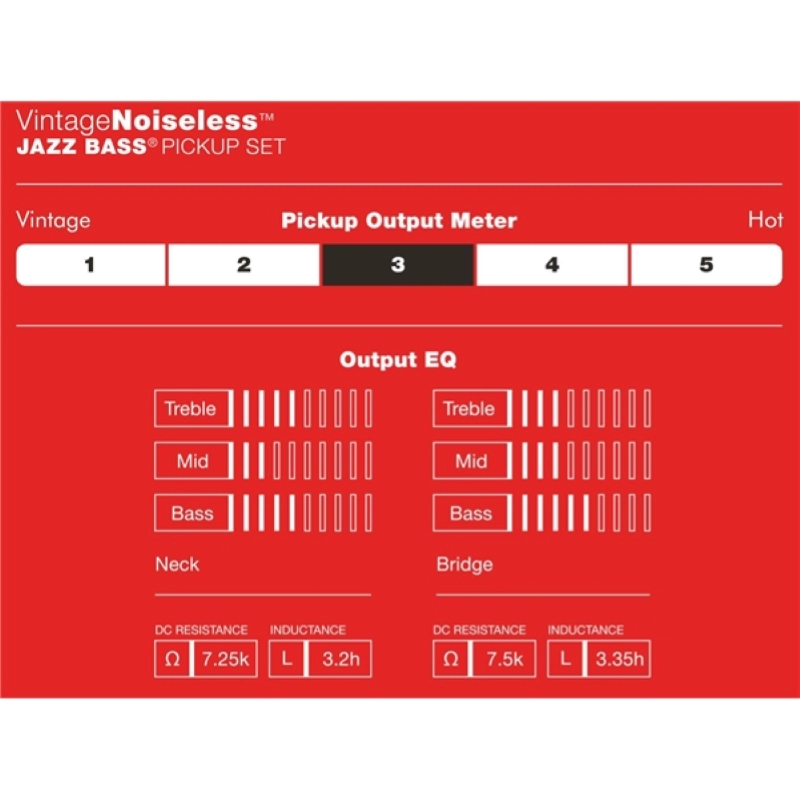 Fender Vintage Noiseless Jazz Bass Pickups Pickups and Preamps 0992102000