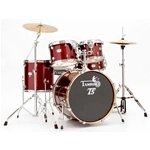 Tamburo T5 S22 RSSK Batteria Acustica con Hardware e Piatti Rossa